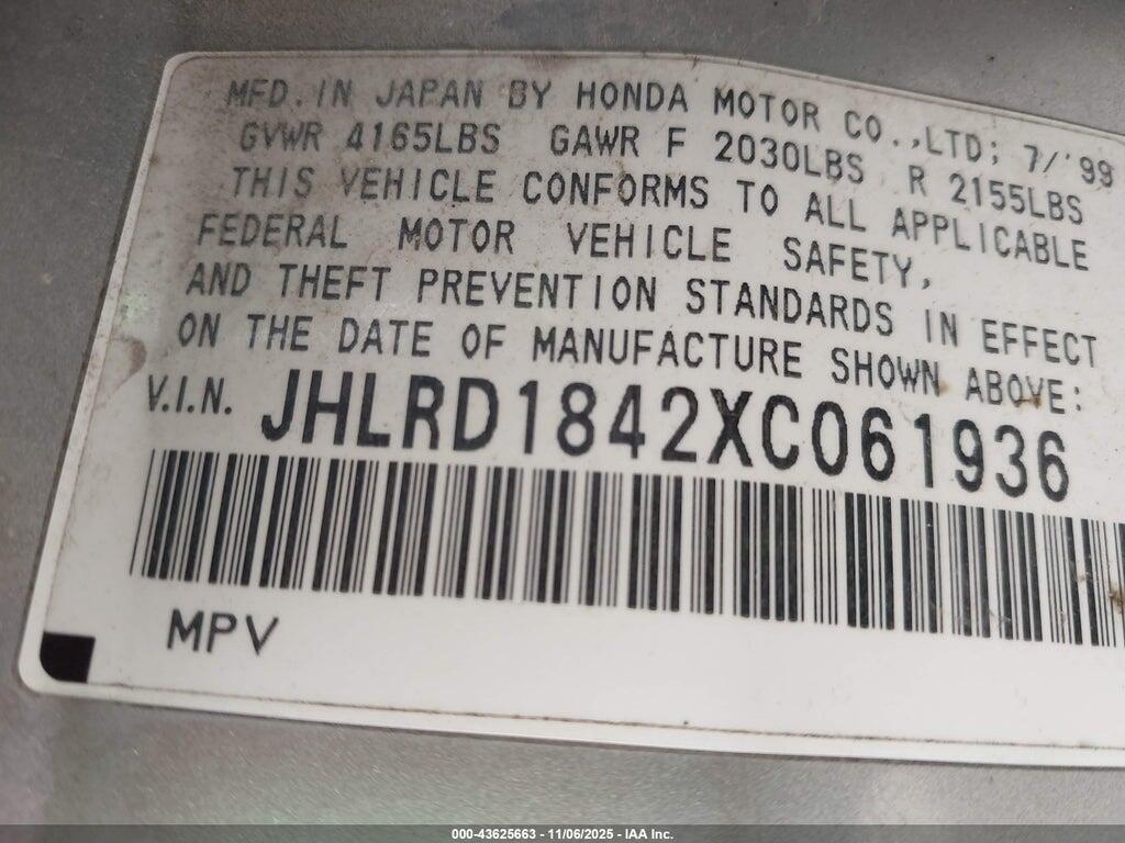 JHLRD1842XC061936 1999 HONDA CR-V photo no. 9