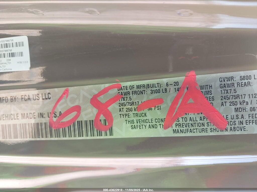 1C6HJTAG4LL201441 2020 JEEP GLADIATOR photo no. 9