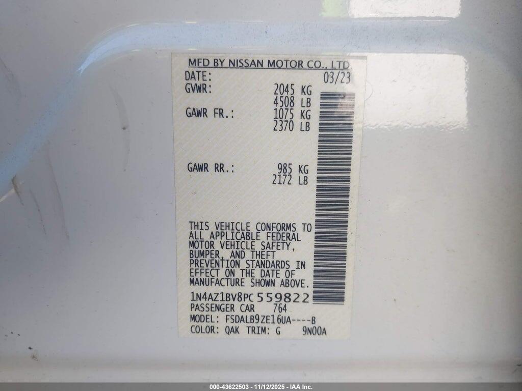 1N4AZ1BV8PC559822 2023 NISSAN LEAF photo no. 9