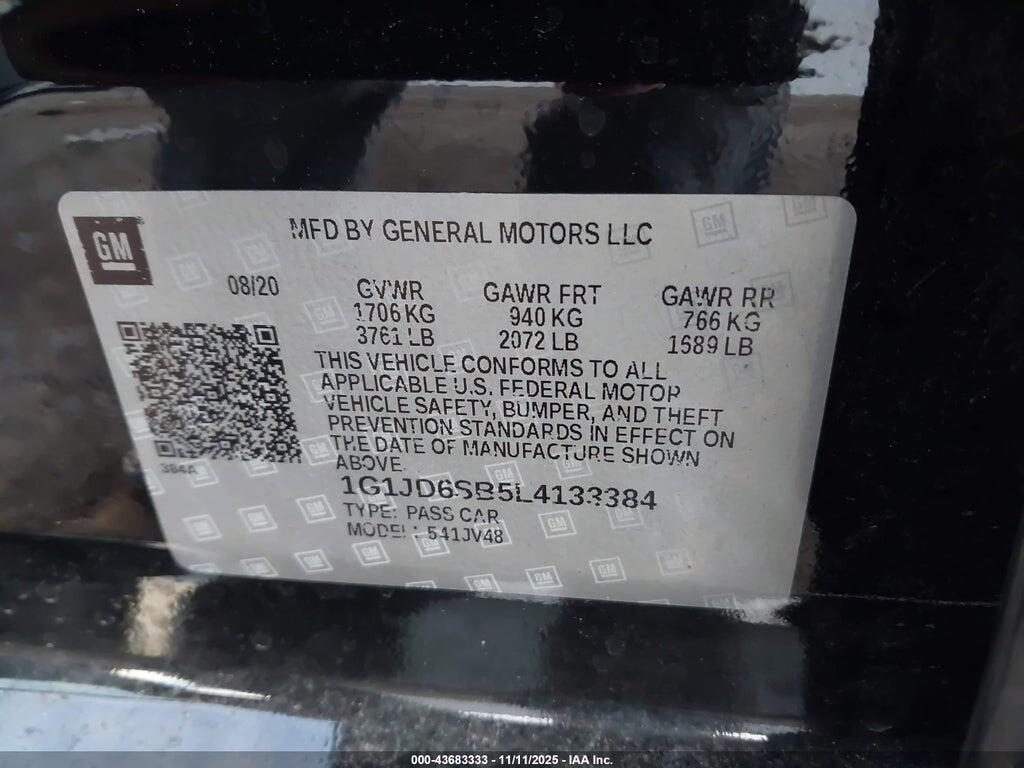 1G1JD6SB5L4133384 2020 CHEVROLET SONIC photo no. 9