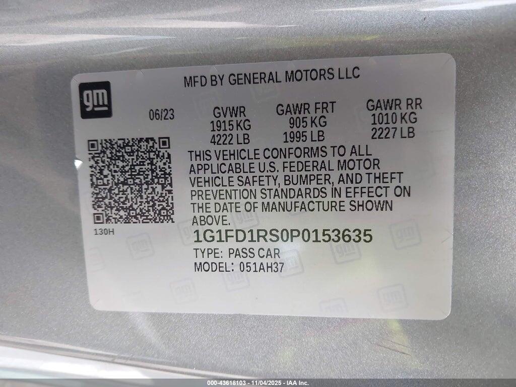 1G1FD1RS0P0153635 2023 CHEVROLET CAMARO photo no. 9