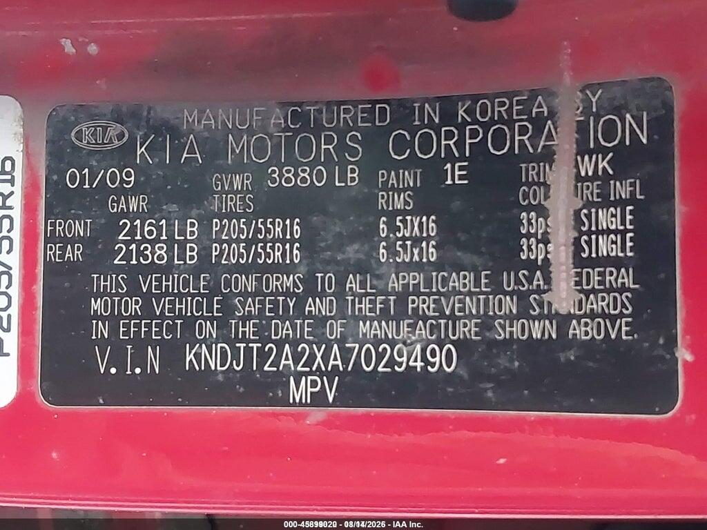 KNDJT2A2XA7029490 2010 KIA SOUL photo no. 9