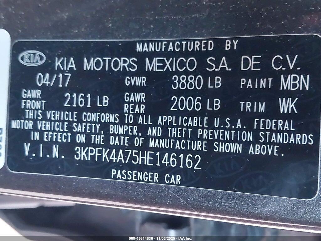 3KPFK4A75HE146162 2017 KIA FORTE photo no. 9