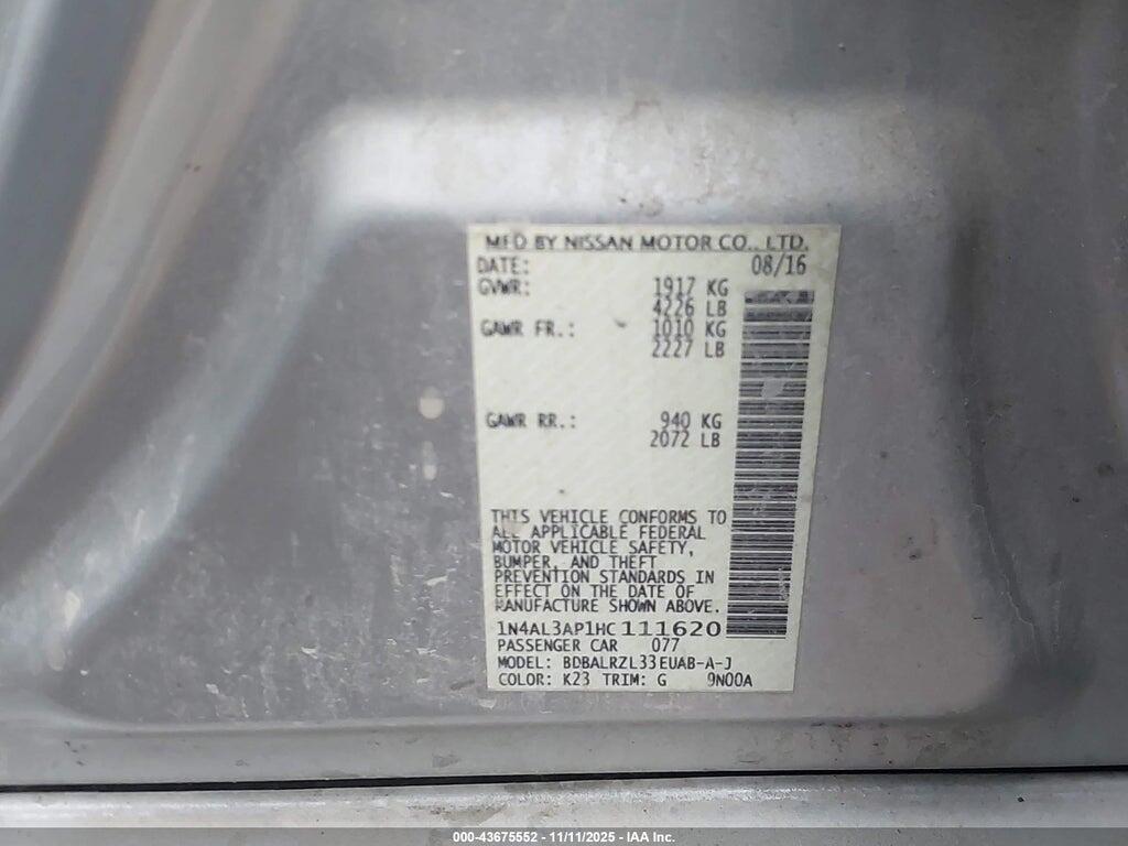 1N4AL3AP1HC111620 2017 NISSAN ALTIMA photo no. 9