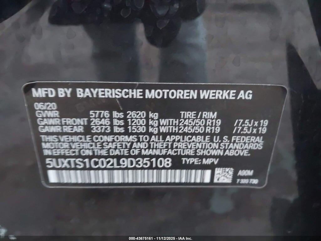 5UXTS1C02L9D35108 2020 BMW X3 PHEV photo no. 9