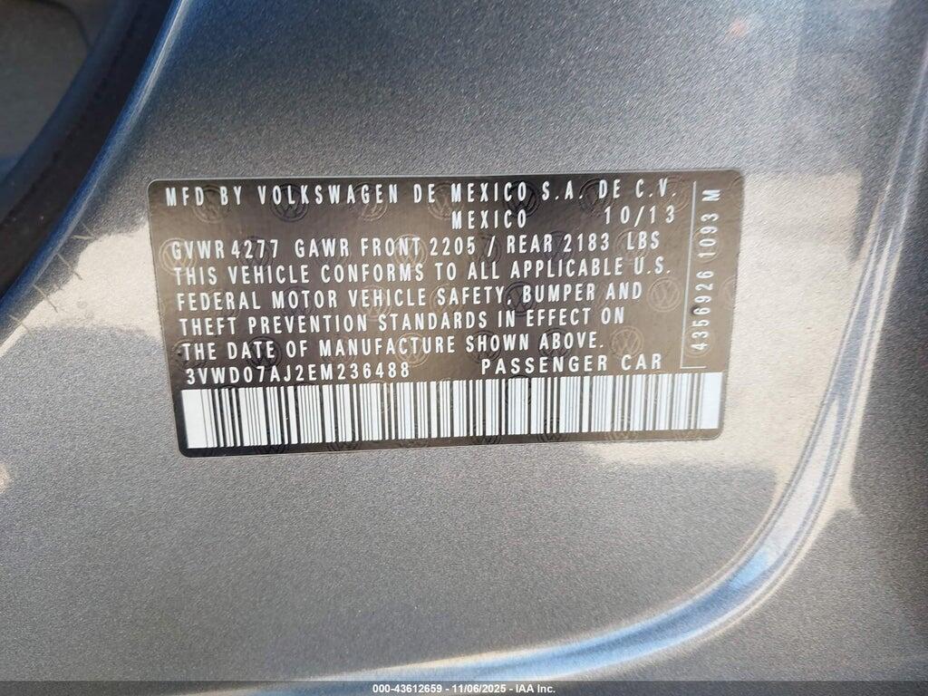 3VWD07AJ2EM236488 2014 VOLKSWAGEN JETTA photo no. 9