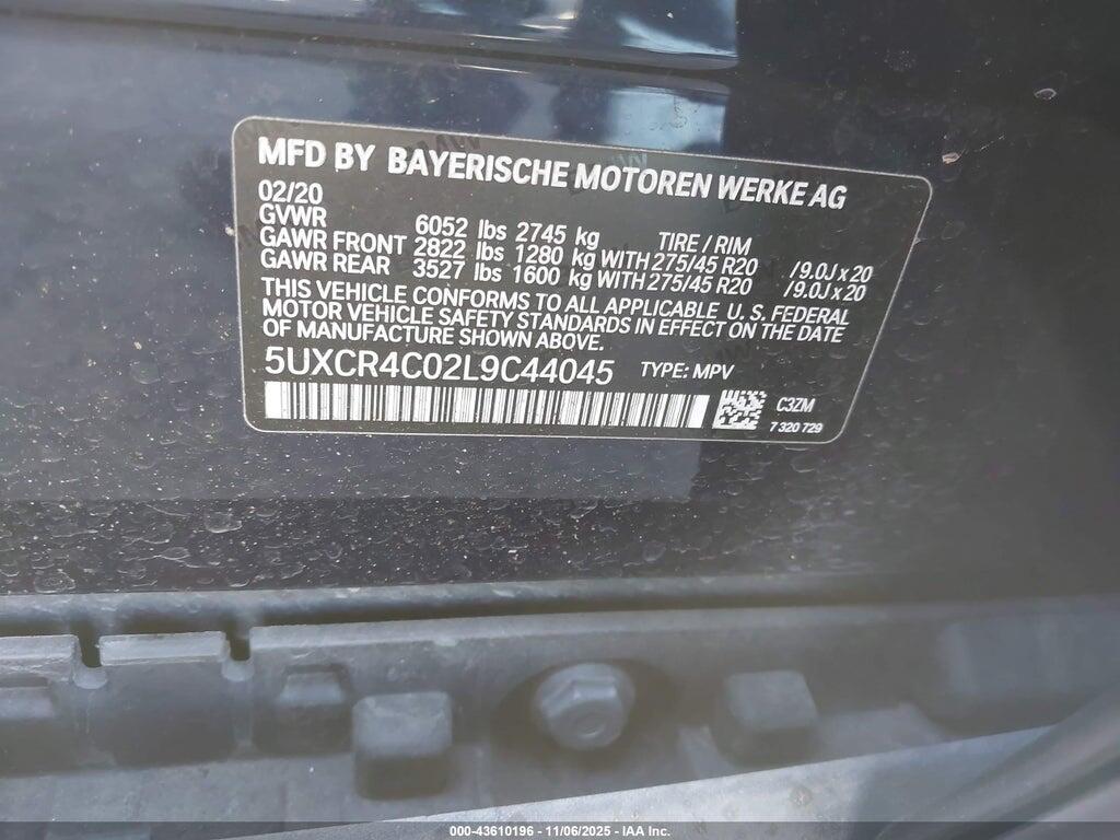 5UXCR4C02L9C44045 2020 BMW X5 photo no. 9