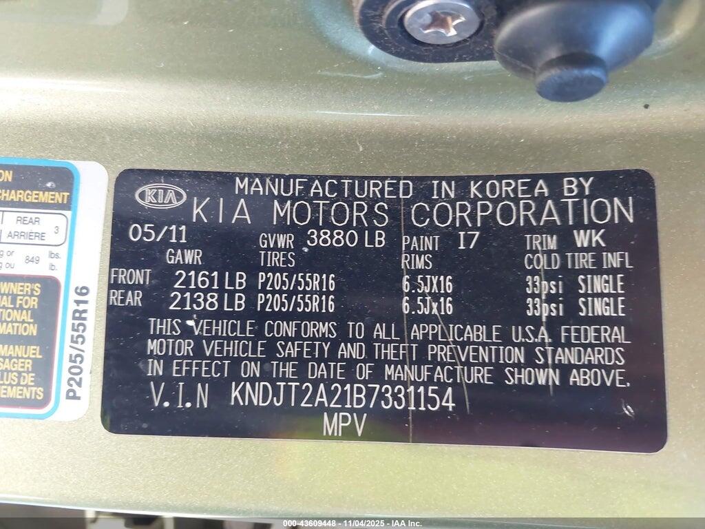 KNDJT2A21B7331154 2011 KIA SOUL photo no. 9