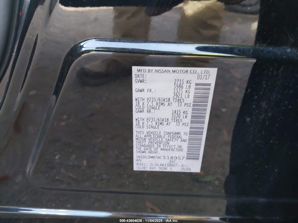 5N1DL0MM7HC518957 2017 INFINITI QX60 photo no. 9