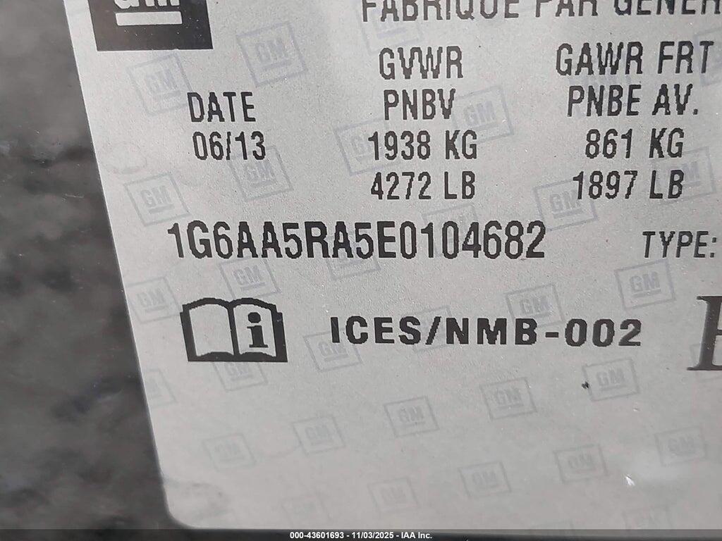 1G6AA5RA5E0104682 2014 CADILLAC ATS photo no. 9