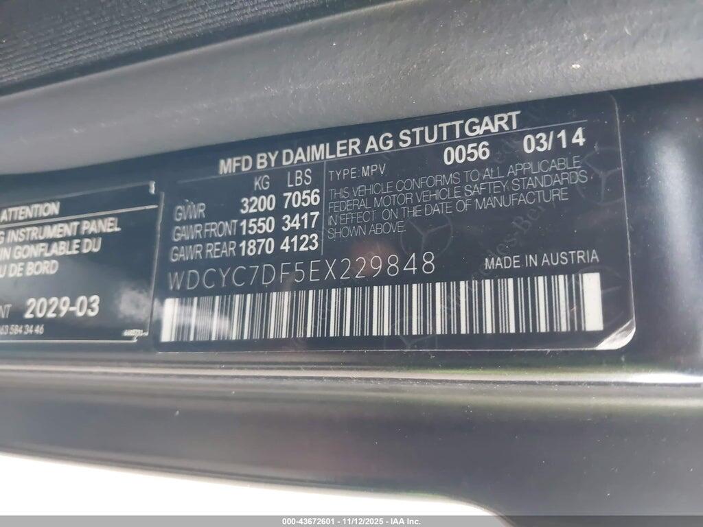 WDCYC7DF5EX222169 2014 MERCEDES-BENZ G 63 AMG photo no. 9