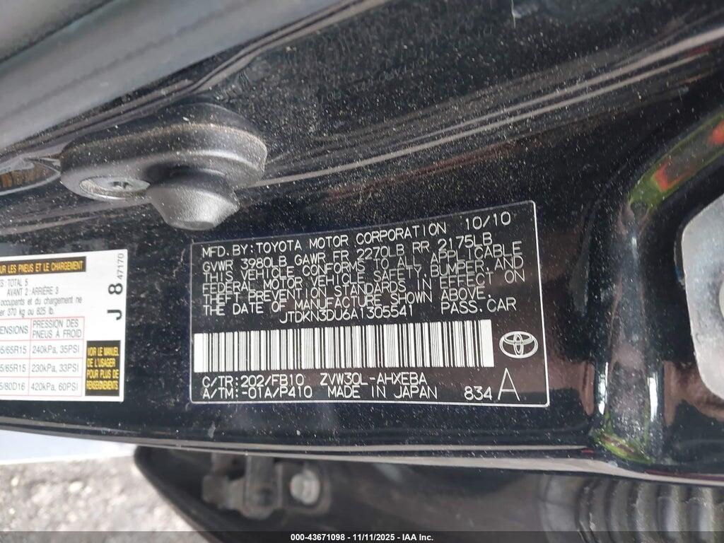 JTDKN3DU6A1305541 2010 TOYOTA PRIUS photo no. 9