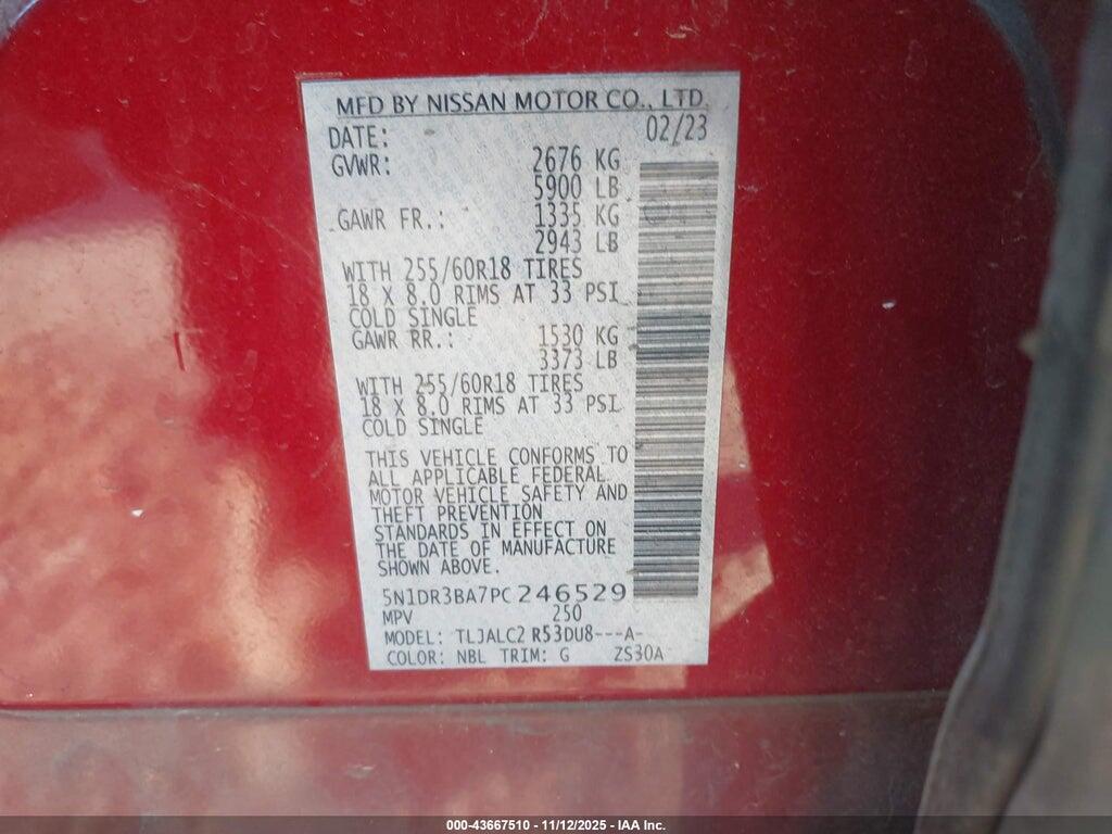 5N1DR3BA7PC246529 2023 NISSAN PATHFINDER photo no. 9