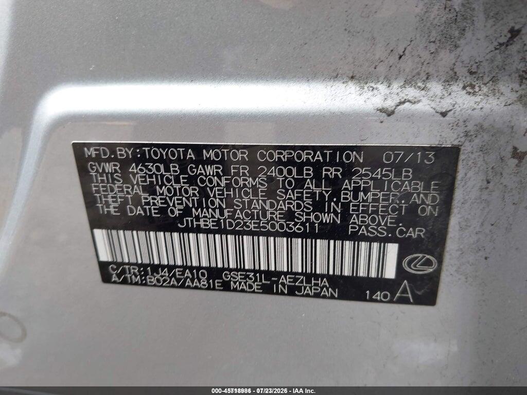 JTHBE1D23E5003611 2014 LEXUS IS 350 photo no. 9