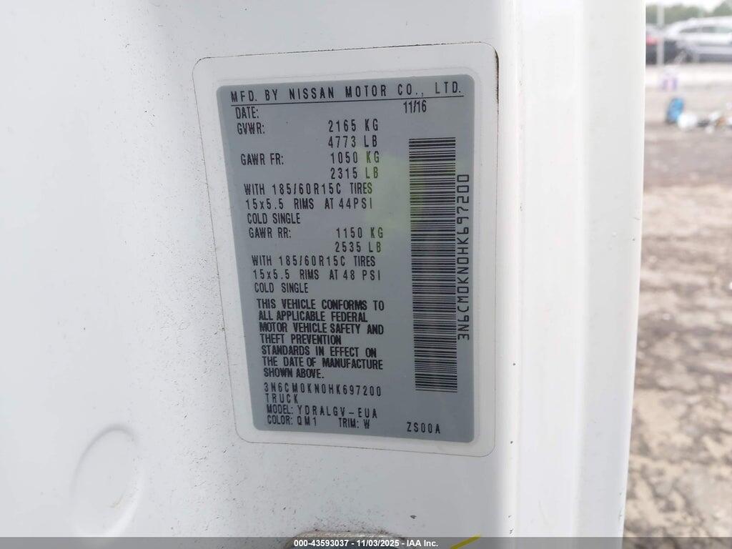 3N6CM0KN0HK697200 2017 NISSAN NV200 photo no. 9