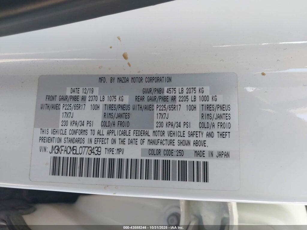 JM3KFACM5L0773439 2020 MAZDA CX-5 photo no. 9