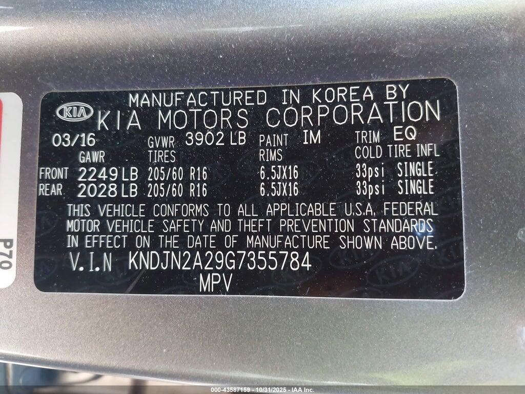 KNDJN2A29G7355784 2016 KIA SOUL photo no. 9