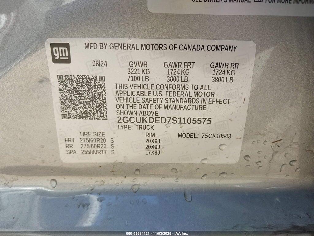 2GCUKDED7S1105575 2025 CHEVROLET SILVERADO 1500 photo no. 9