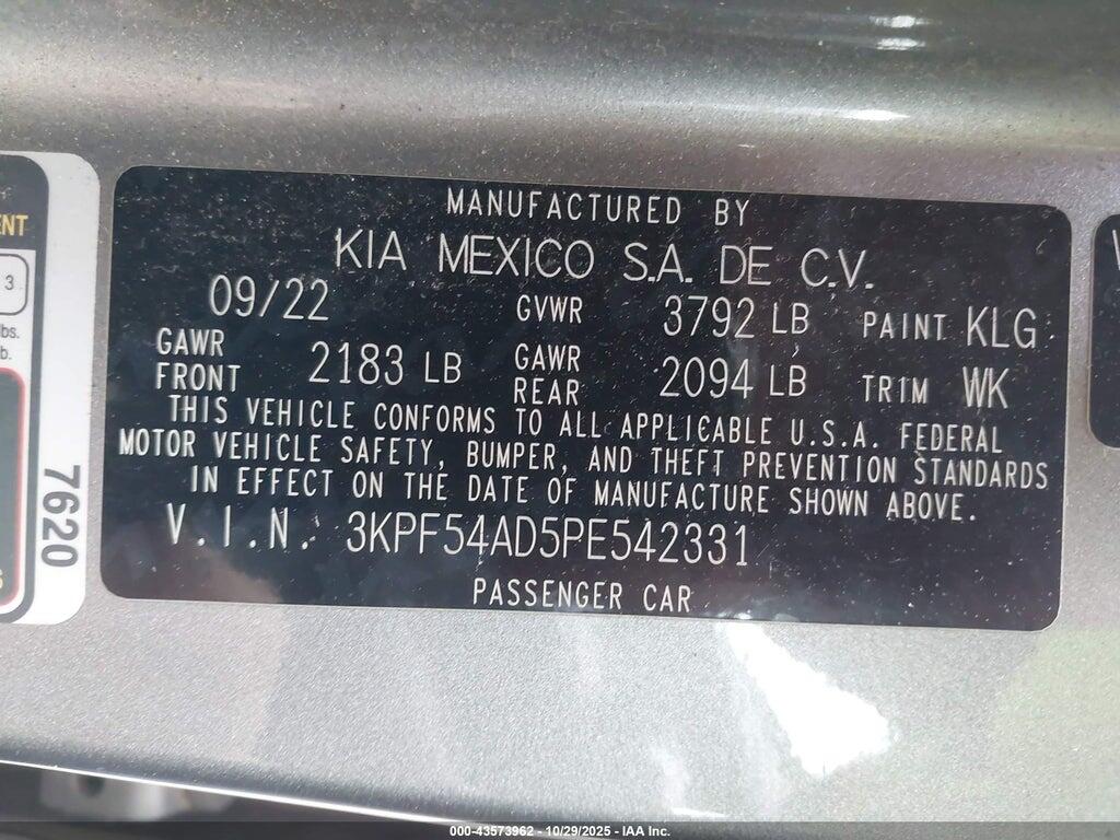 3KPF54AD5PE542331 2023 KIA FORTE photo no. 9