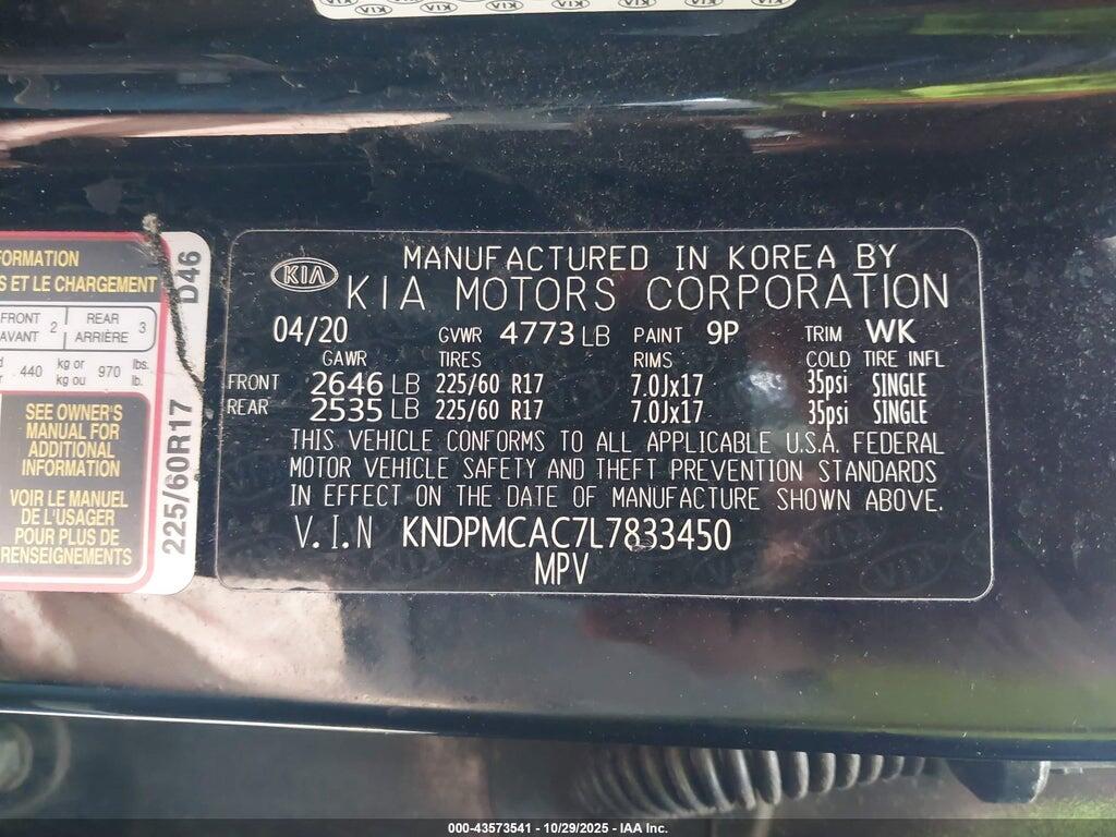 KNDPMCAC7L7833450 2020 KIA SPORTAGE photo no. 9