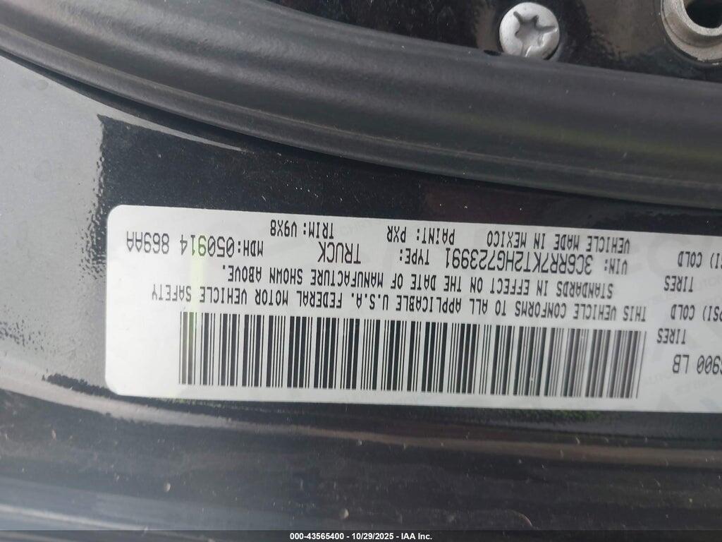 3C6RR7KT2HG723991 2017 RAM 1500 photo no. 9