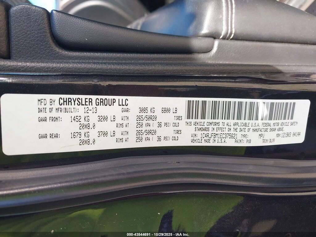 1C4RJFBM1EC375621 2014 JEEP GRAND CHEROKEE photo no. 9