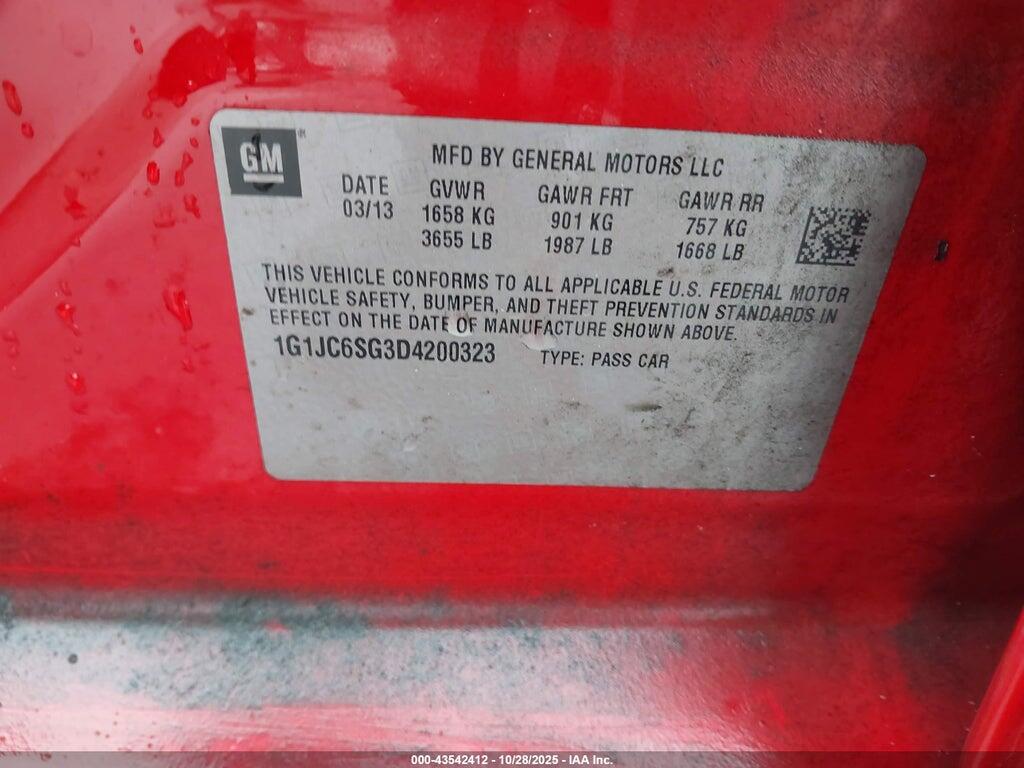 1G1JC6SG3D4200323 2013 CHEVROLET SONIC photo no. 9