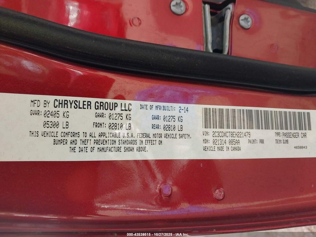 2C3CDXCT8EH221479 2014 DODGE CHARGER photo no. 9