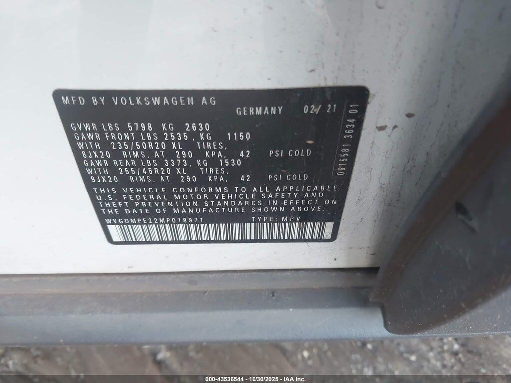 WVGDMPE22MP018971 2021 VOLKSWAGEN ID.4 photo no. 9