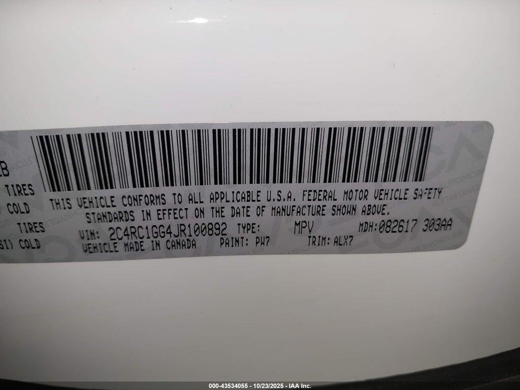 2C4RC1GG4JR100892 2018 CHRYSLER PACIFICA photo no. 9