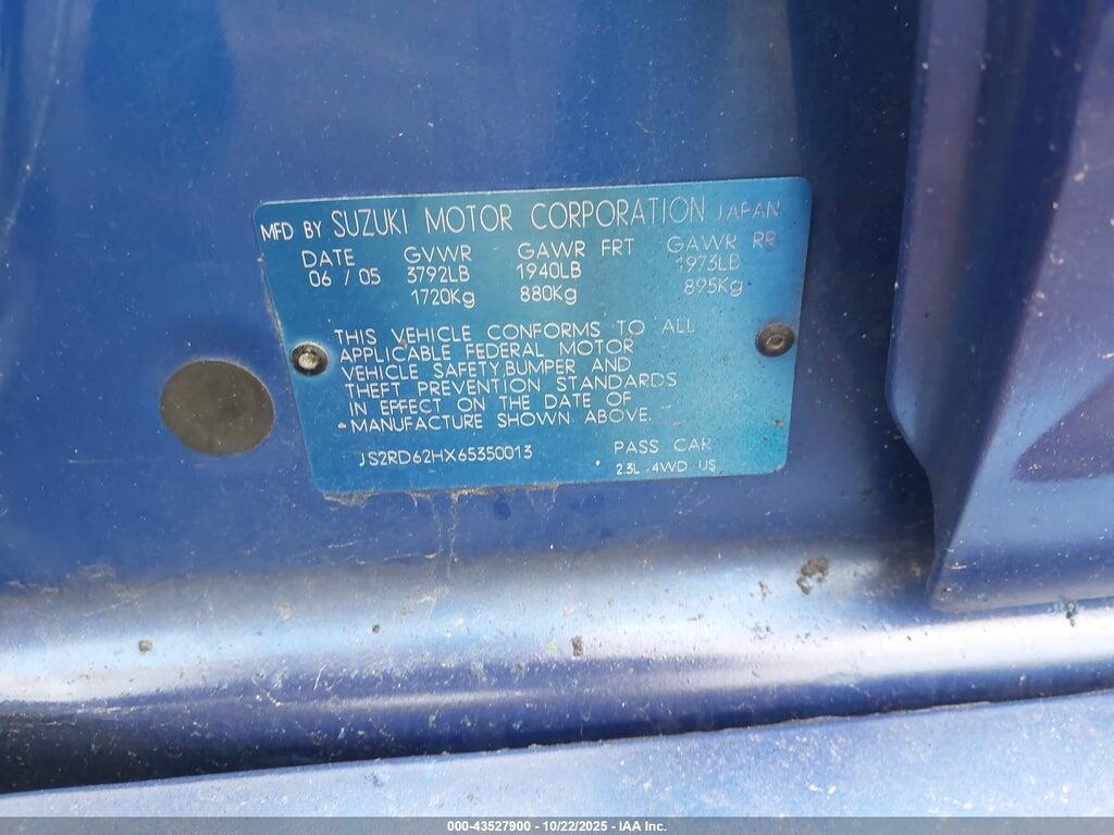 JS2RD62HX65350013 2006 SUZUKI AERIO SX photo no. 9