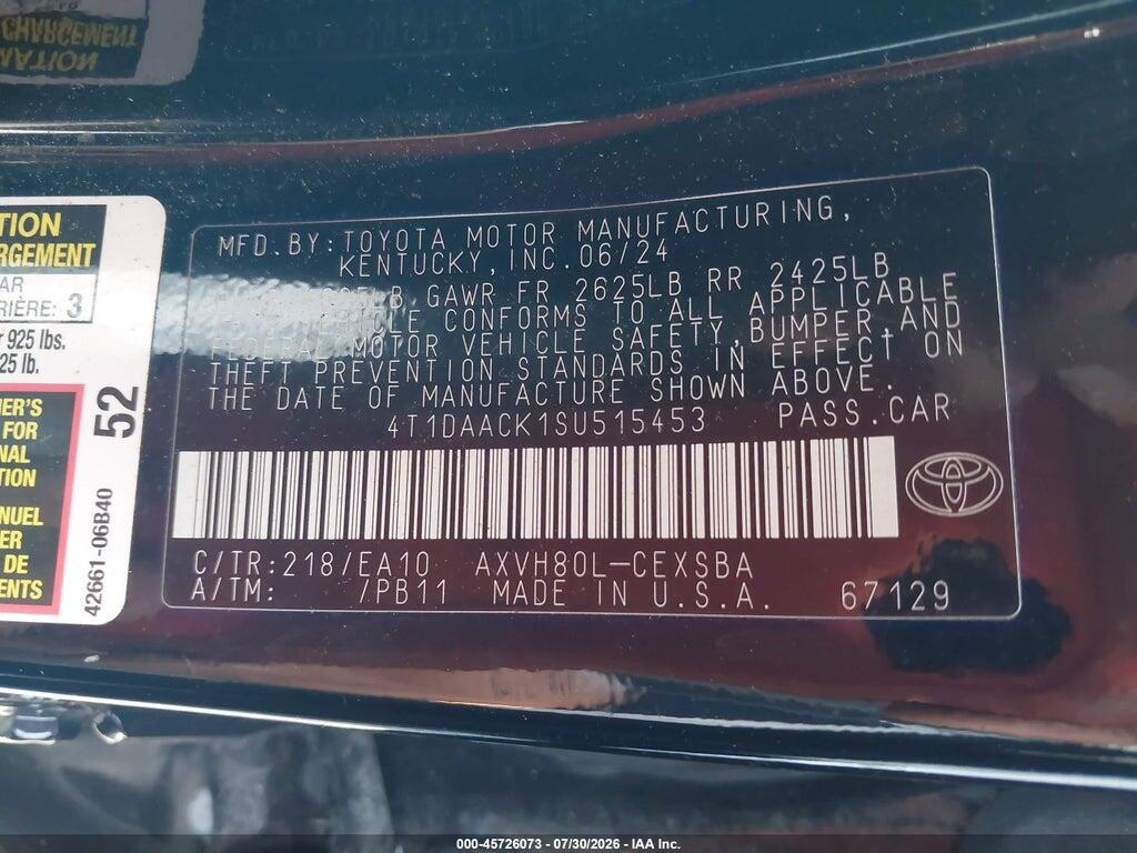 4T1DAACK1SU515453 2025 TOYOTA CAMRY photo no. 9