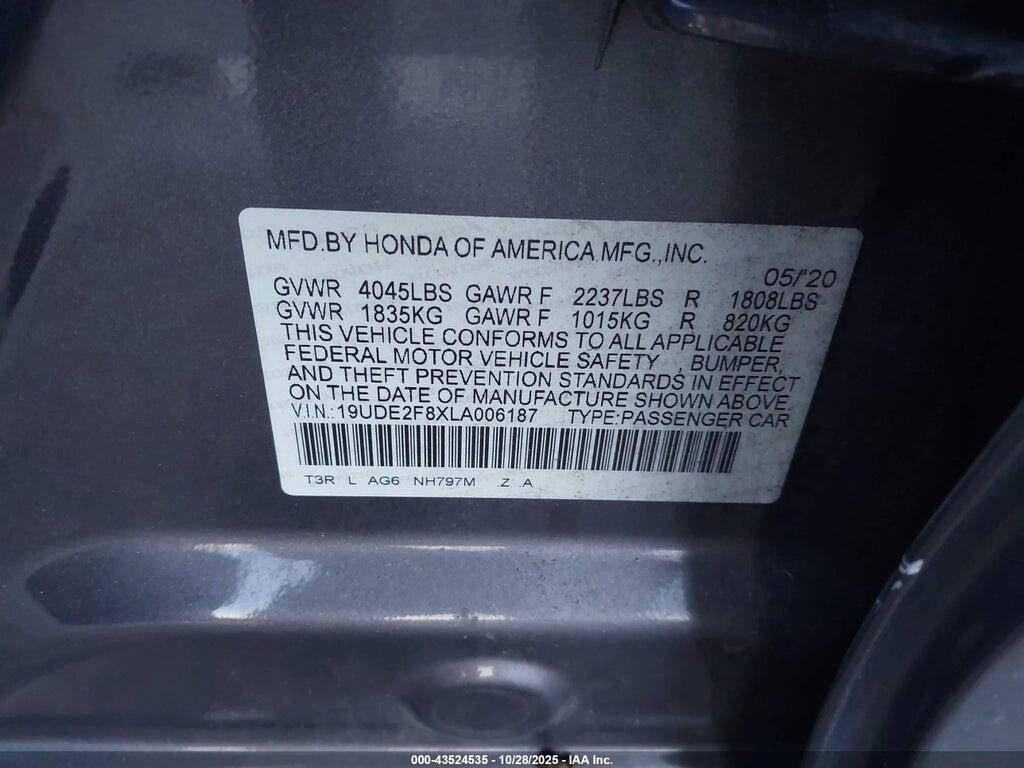 19UDE2F8XLA006187 2020 ACURA ILX photo no. 9