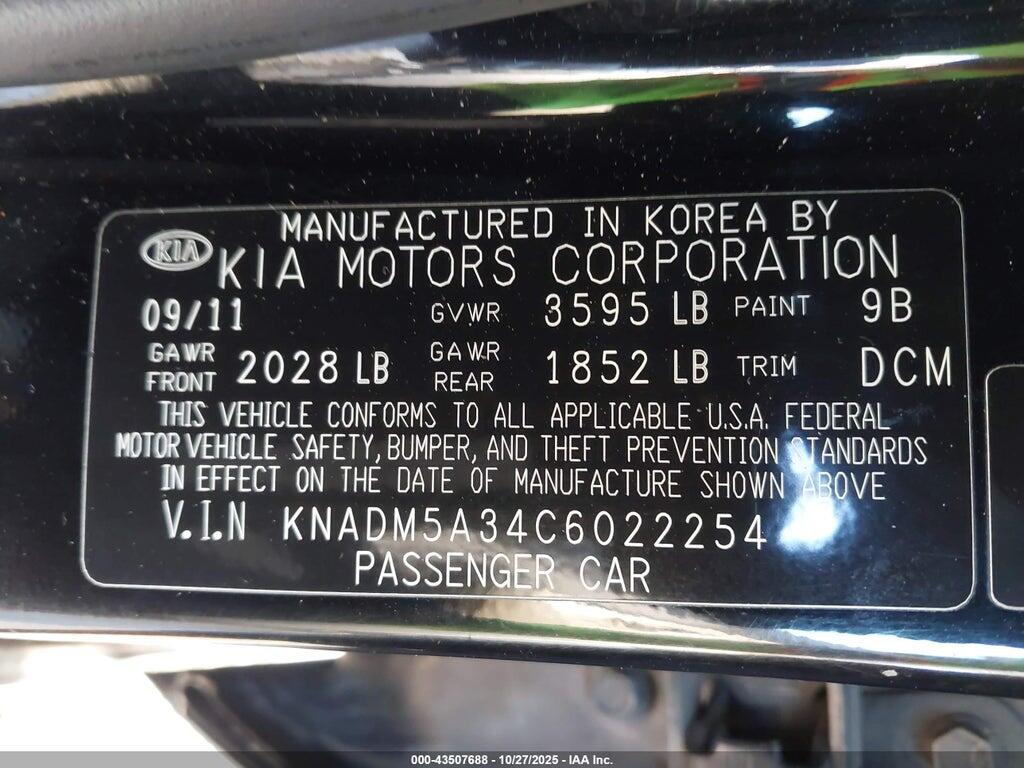 KNADM5A34C6022254 2012 KIA RIO5 photo no. 9