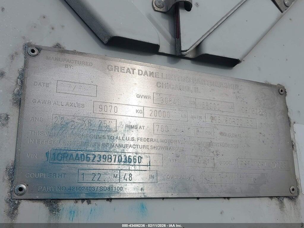 1GRAA06239B703660 2009 GREAT DANE TRAILERS UNKNOWN photo no. 9