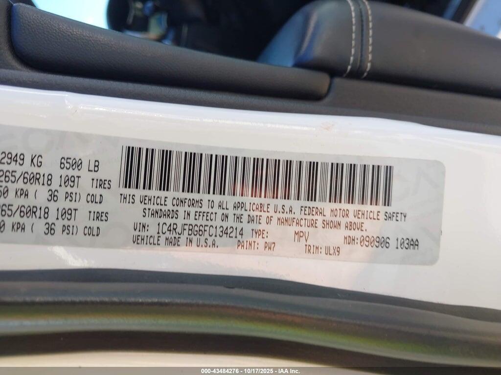 1C4RJFBG6FC134214 2015 JEEP GRAND CHEROKEE photo no. 9