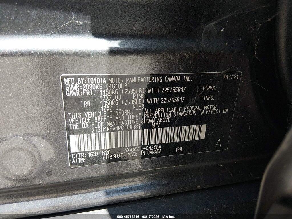 2T3H1RFV1MC168384 2021 TOYOTA RAV4 photo no. 9