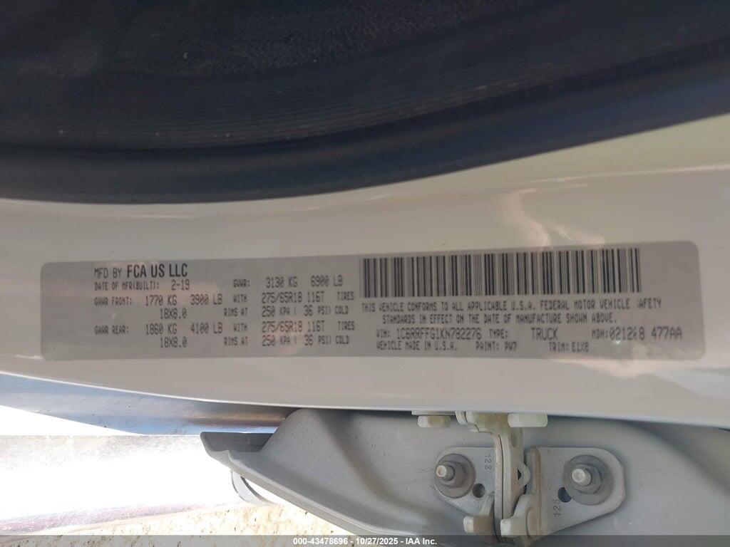 1C6RRFFG1KN782276 2019 RAM 1500 photo no. 9