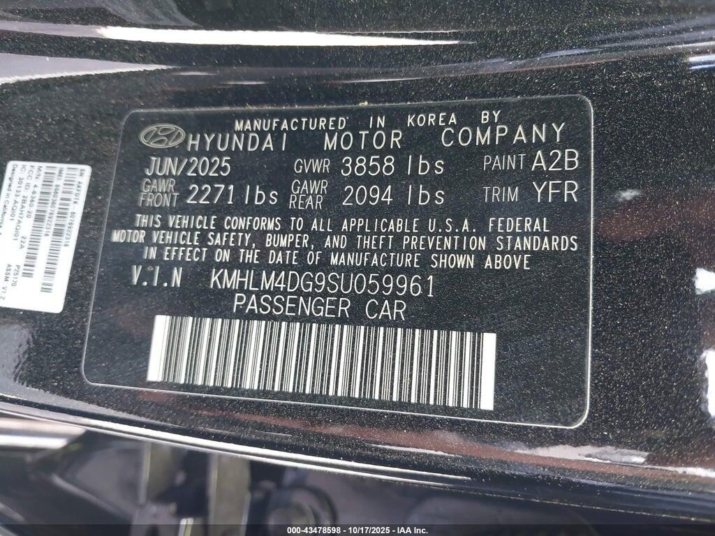 KMHLM4DG9SU059961 2025 HYUNDAI ELANTRA photo no. 9