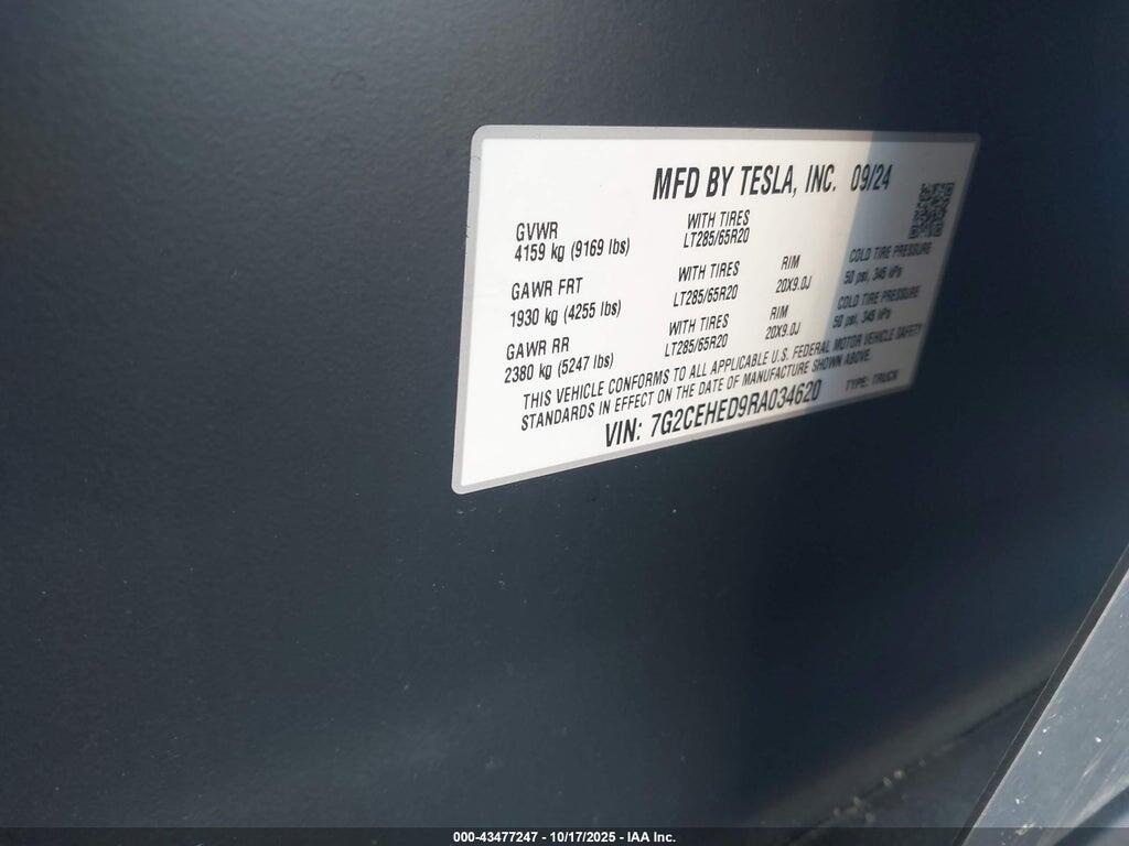 7G2CEHED9RA034620 2024 TESLA CYBERTRUCK photo no. 9