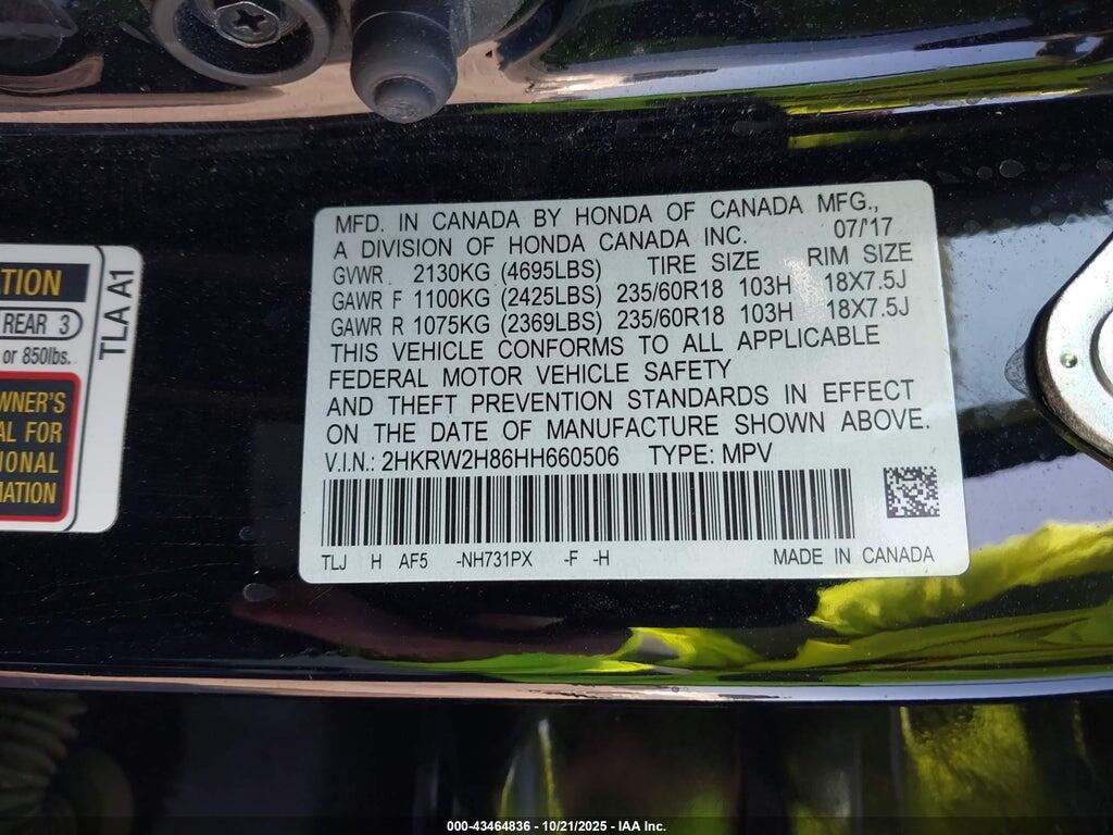 2HKRW2H86HH660506 2017 HONDA CR-V photo no. 9