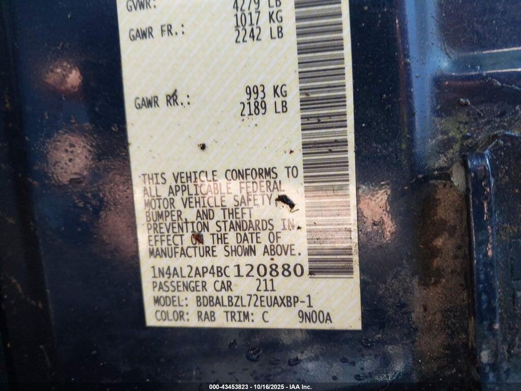 1N4AL2AP4BC120880 2011 NISSAN ALTIMA photo no. 9