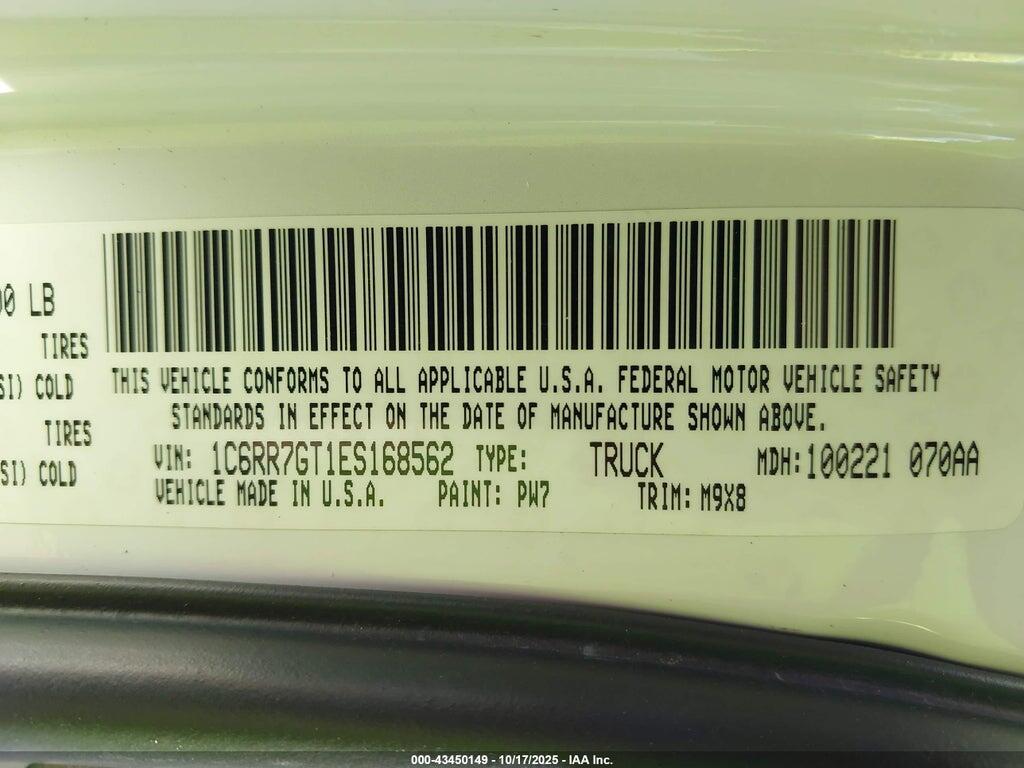 1C6RR7GT1ES168562 2014 RAM 1500 photo no. 9