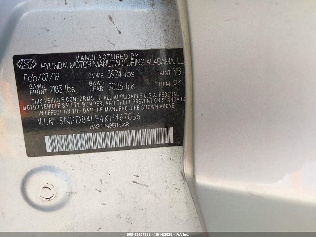 5NPD84LF4KH467056 2019 HYUNDAI ELANTRA photo no. 9
