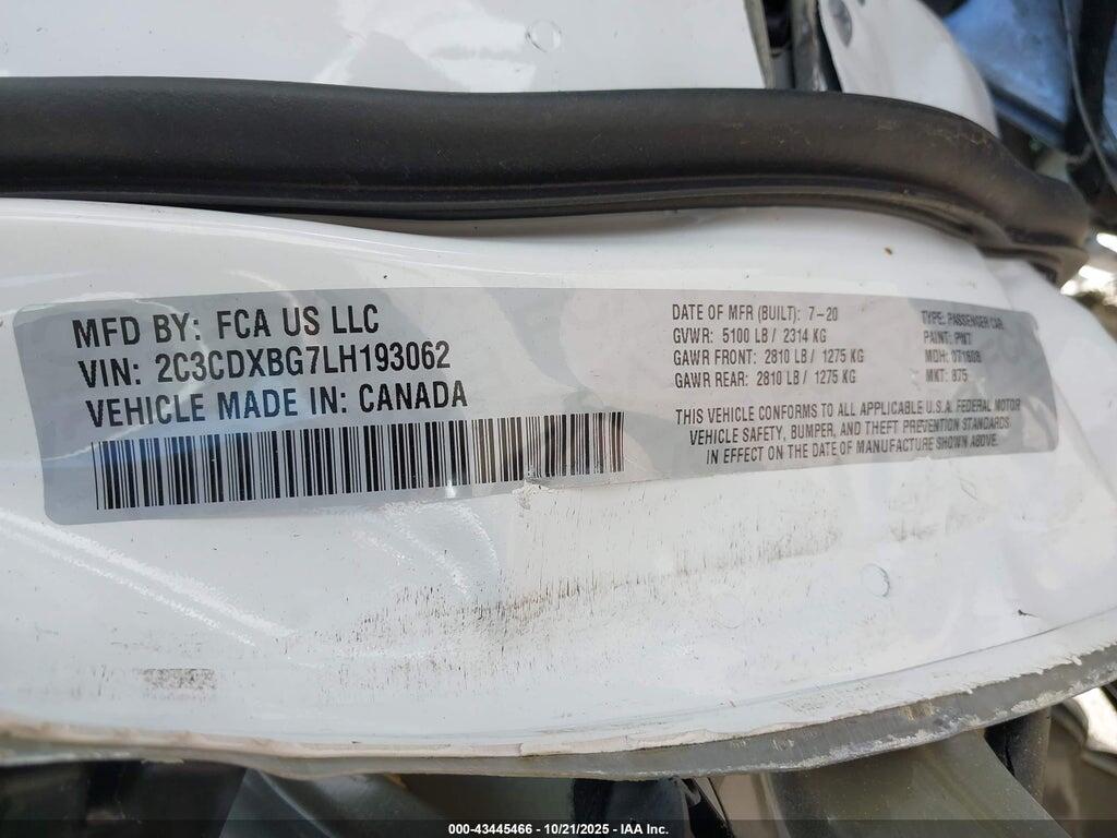 2C3CDXBG7LH193062 2020 DODGE CHARGER photo no. 9
