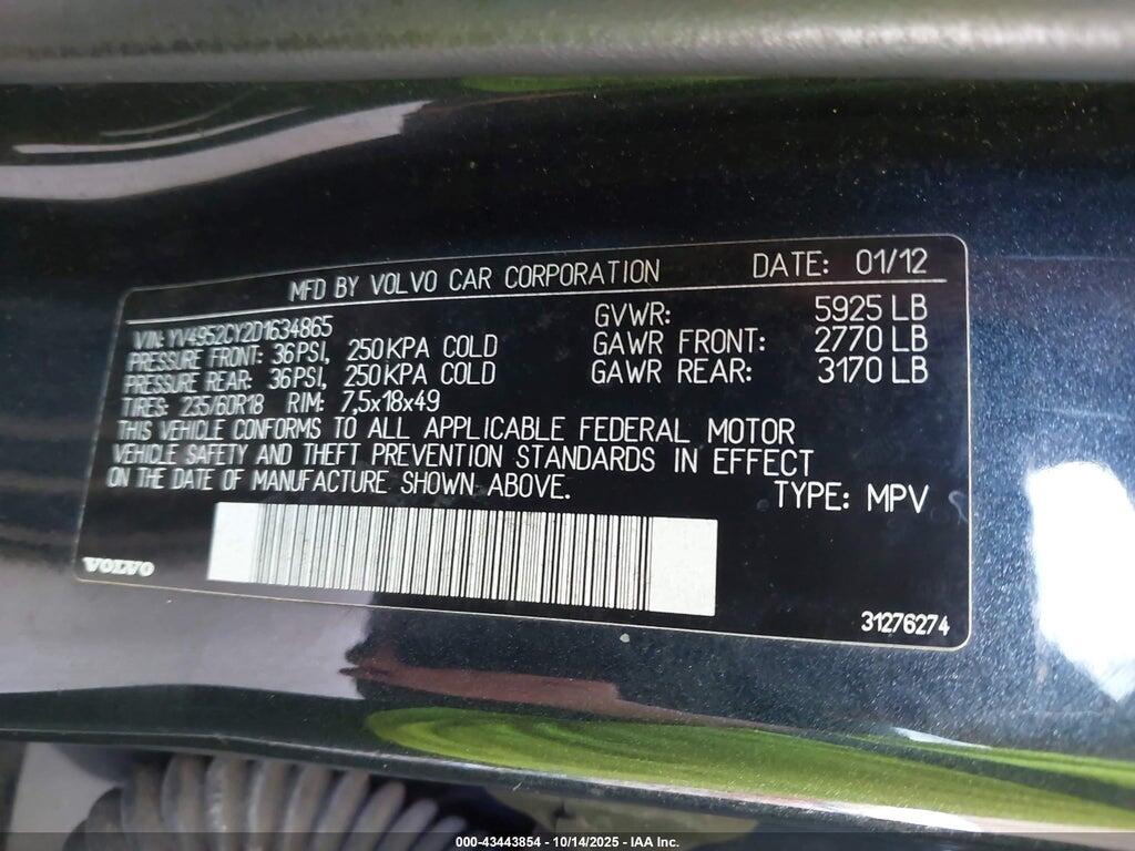 YV4952CY2D1634865 2013 VOLVO XC90 photo no. 9