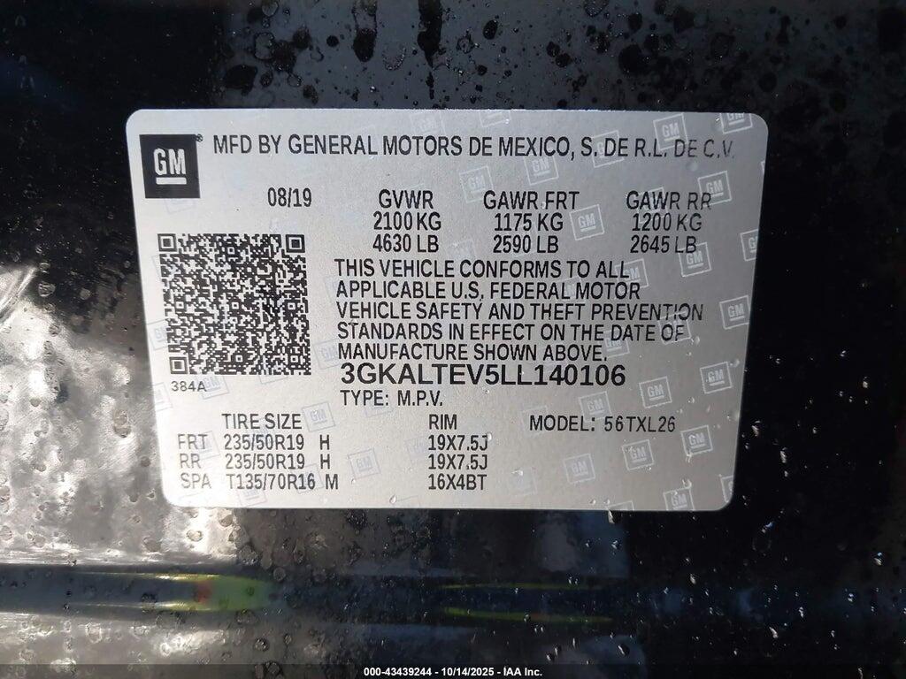 3GKALTEV5LL140106 2020 GMC TERRAIN photo no. 9