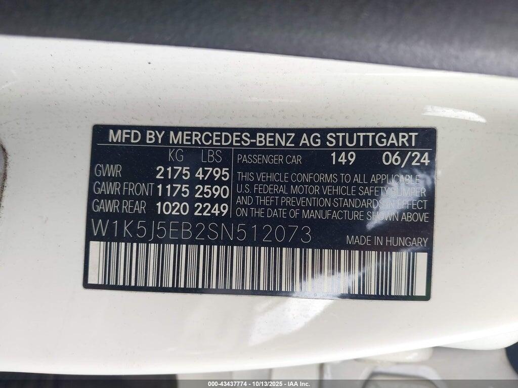 W1K5J5EB2SN512073 2025 MERCEDES-BENZ AMG CLA 45 photo no. 9