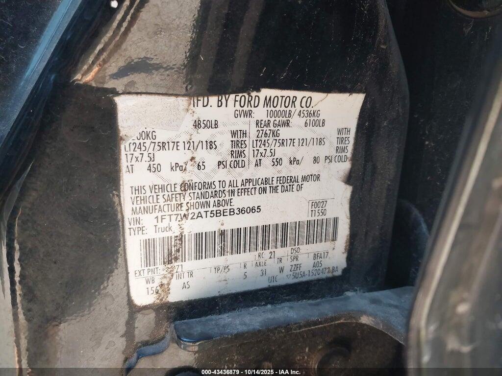 1FT7W2BT5BEA32996 2011 FORD F-250 photo no. 9