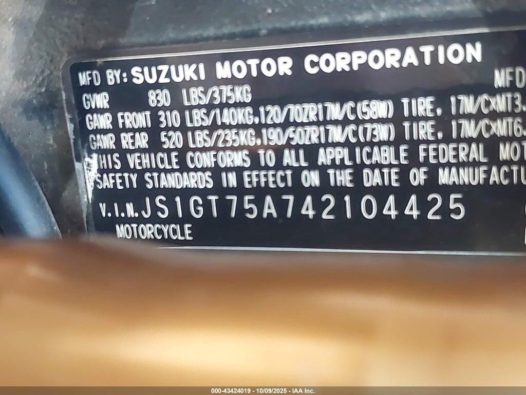 JS1GT75A742104425 2004 SUZUKI GSX-R1000 photo no. 10